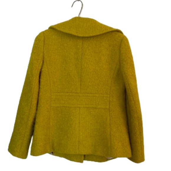 J. Crew Lucille Boucle Mohair Double Breasted Pea Coat Chartreuse - 2 - Picture 9 of 13